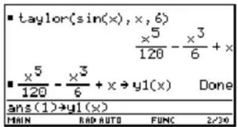 TEXAS INSTRUMENTS Voyage 200 - Taylorreeksen zoekenTaylorreeksen zoeken - 1