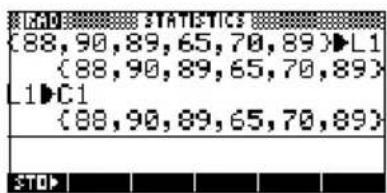 HP F2225AA 40gs - Calculs statistiques à partir d'une liste - 3