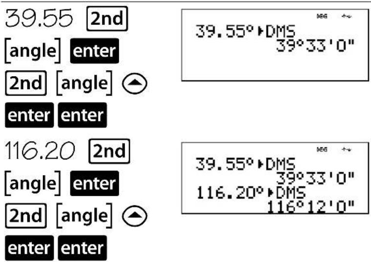 TEXAS INSTRUMENTS TI-30XS Multiview - Decimal to degrees, minutes, and seconds - 1