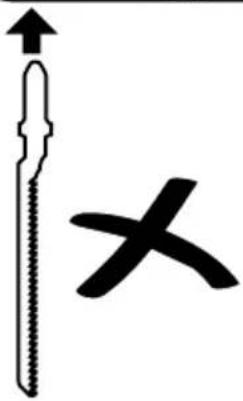 Diagram showing a tool with an upward arrow and a cross symbol, likely indicating direction or measurement.