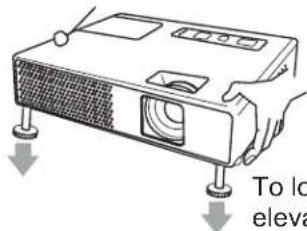 3M X20 - Adjusting the projector's elevator - 2