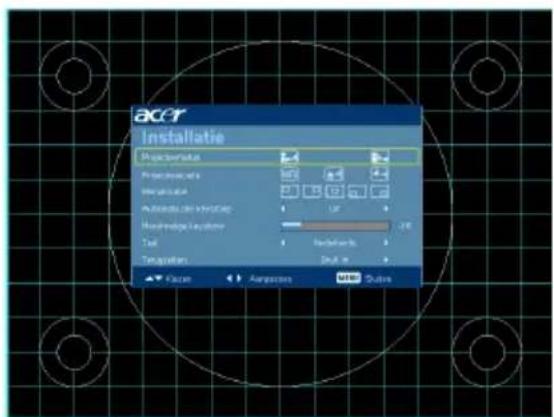 ACER P1101 - Het installatiemenu - 1