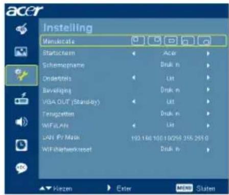 ACER P1101 - Instelling - 2