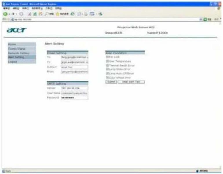 ACER P5206 - Alarminstelling - 1