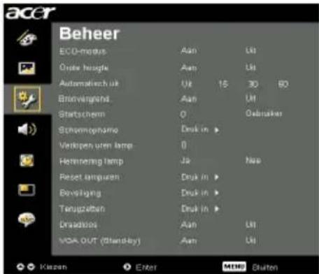 ACER P7290 - Instelling Beheer - 1