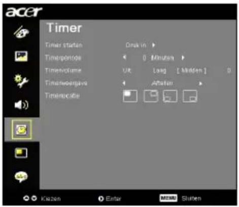 ACER P7290 - Timer-instelling - 1