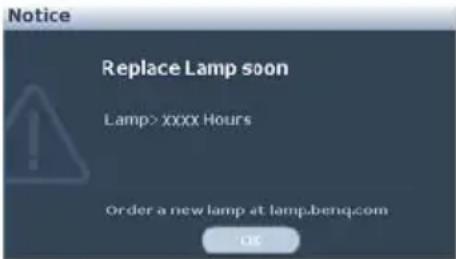 BENQ MW712 - Timing of replacing the lamp - 4