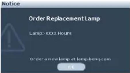 BENQ MW712 - Timing of replacing the lamp - 3