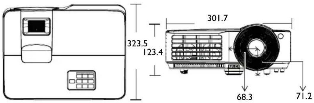 BENQ MW712 - Dimensions - 1
