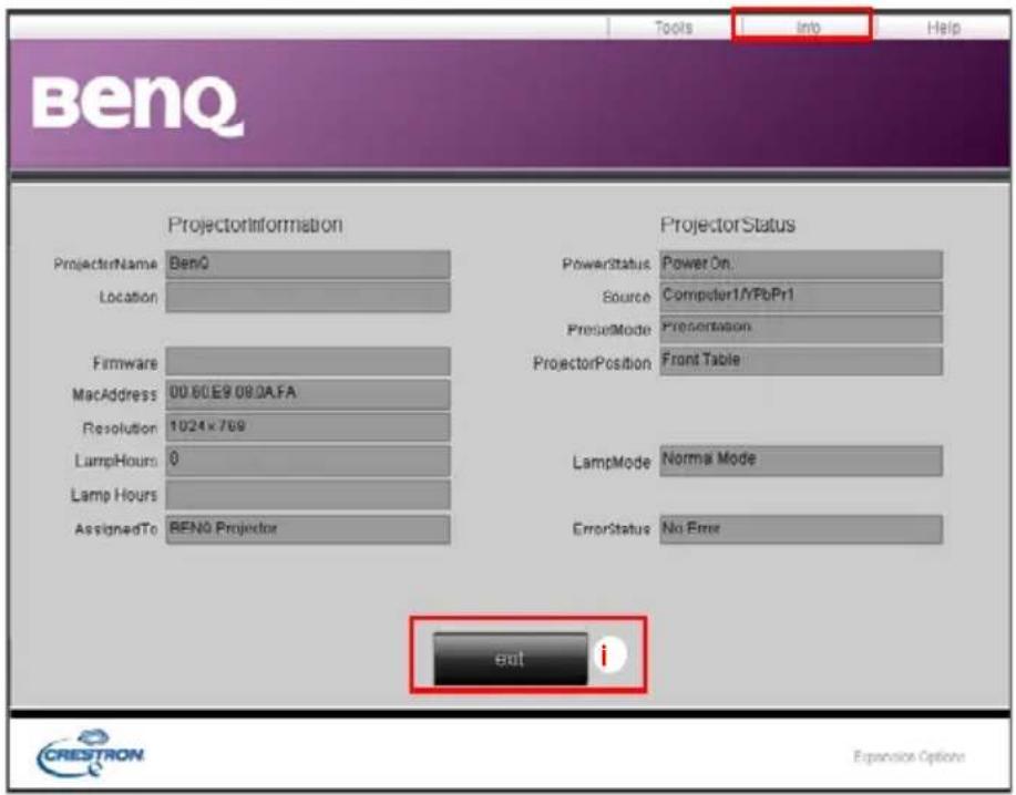 BENQ MW712 - Controlling the projector remotely through a web browser - 6