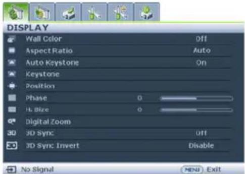 BENQ MX750 - Using the menus - 2