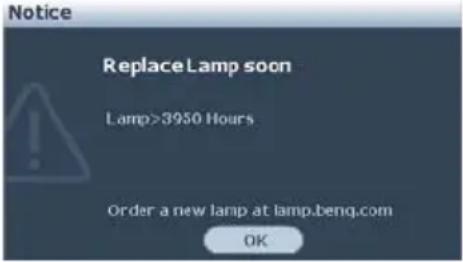 BENQ MX750 - Timing of replacing the lamp - 4