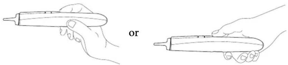 BENQ MX750 - How to hold the PointDraw™ pen - 1