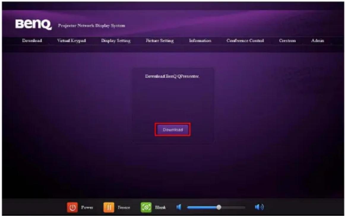 BENQ MX750 - Controlling the projector remotely through a web browser - 4