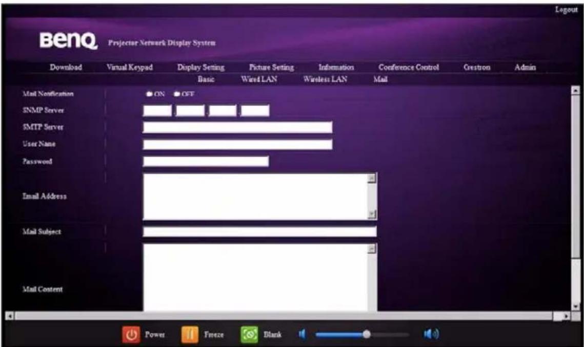 BENQ MX750 - Controlling the projector remotely through a web browser - 21