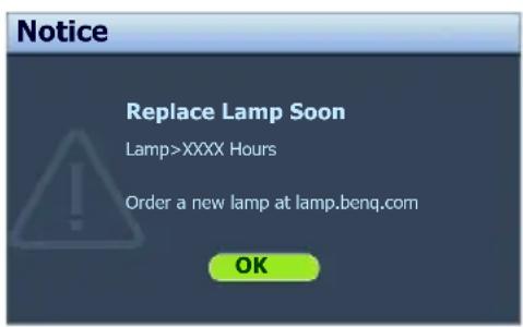 BENQ MX816ST - Timing of replacing the lamp - 3