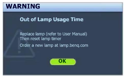 BENQ MX816ST - Timing of replacing the lamp - 5