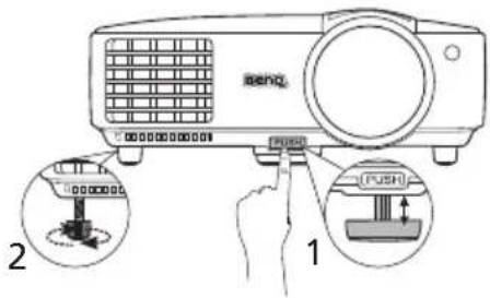BENQ MX816ST - Adjusting the projected image Adjusting the projection angle - 1
