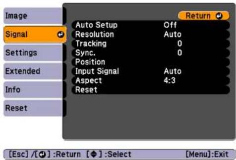 EPSON EB-S12 - Signal Menu - 1
