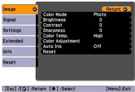 EPSON EB-S12 - Image Menu - 1