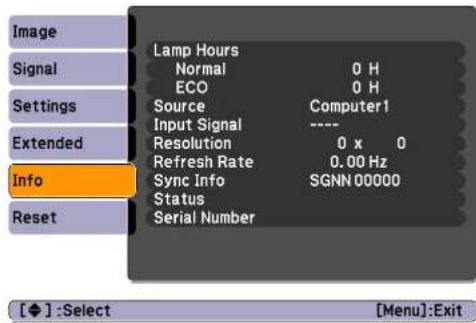 EPSON EB-S12 - Info Menu (Display Only) - 1