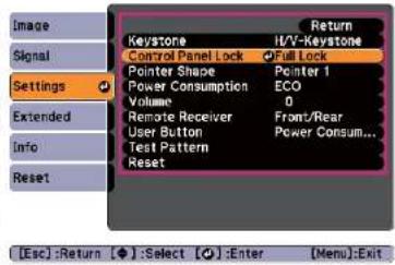 EPSON EB-S12 - Select a submenu item. - 2
