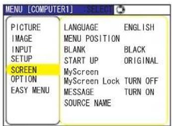 HITACHI CP-RX70WF - SCREEN Menu - 1
