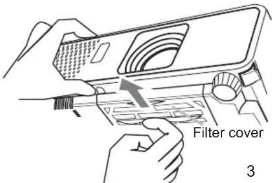 HITACHI CP-RX70WF - Replacing the filter cover for bottom-up use - 1