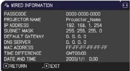 HITACHI CP-X4015WNEF - NETWORK menu - 5