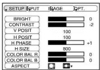 HITACHI CPX320W - Setup Menu - 1