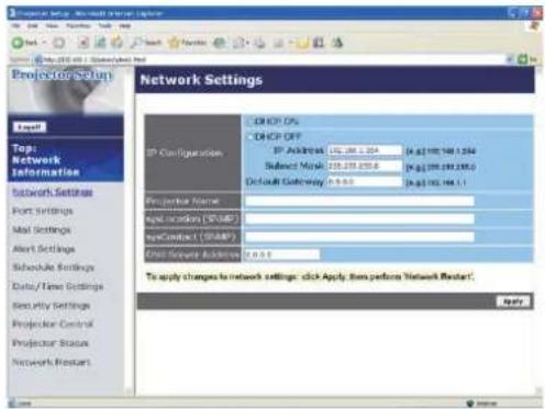HITACHI ED-A100 - Network Settings - 1