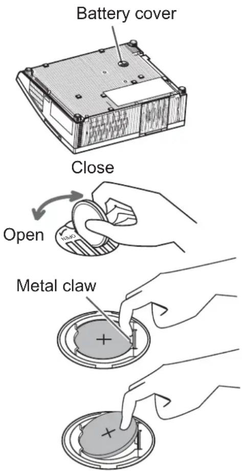 HITACHI ED-A100 - Replacing the clock battery - 1