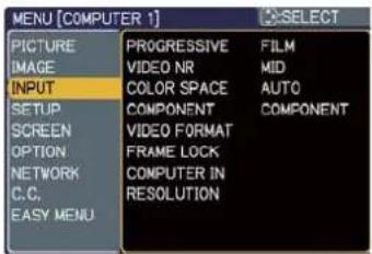HITACHI ED-A100 - INPUT Menu - 1