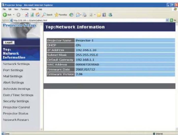 HITACHI ED-A100 - Configuring and controlling via a web browser - 1