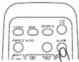 HITACHI ED-X8250 - Druk op de BLANK-knop van de afstandsbediening. - 1