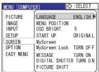 HITACHI PJ-TX300E - To change the display language - 1