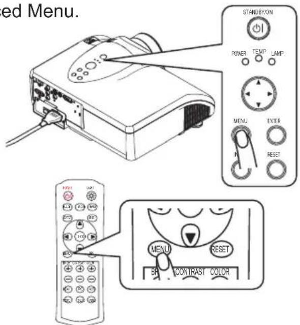 HITACHI PJ-TX300E - To display a menu when no menu is currently displayed - 1
