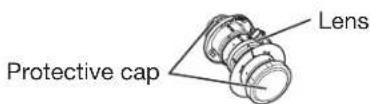 MITSUBISHI WL7200U - Mounting the lens (option lens) - 1