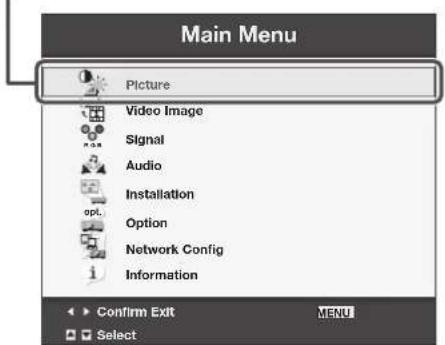 MITSUBISHI XD550U - Press the MENU button. - 1