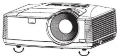 MITSUBISHI XD550U - Using the adjustment feet (front) - 1