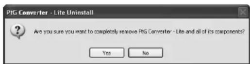 MITSUBISHI XD550U - When deleting PtG Converter-Lite (Uninstallation) Important: - 1
