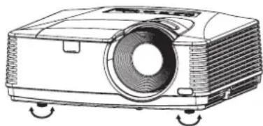 MITSUBISHI XD560U - Using the adjustment feet (front) - 1