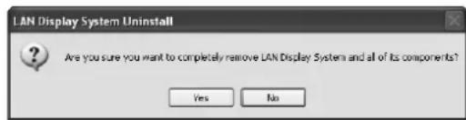 MITSUBISHI XD560U - When deleting LAN Display System (Uninstallation) Important: - 1