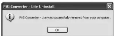 MITSUBISHI XD560U - When deleting PtG Converter-Lite (Uninstallation) Important: - 2