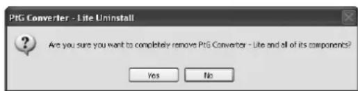MITSUBISHI XD560U - When deleting PtG Converter-Lite (Uninstallation) Important: - 1