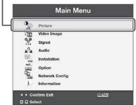 MITSUBISHI XD560U - Press the MENU button. - 1