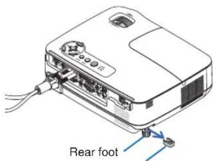NEC V300W - Adjusting the left and right tilt of an image [Rear foot] - 3
