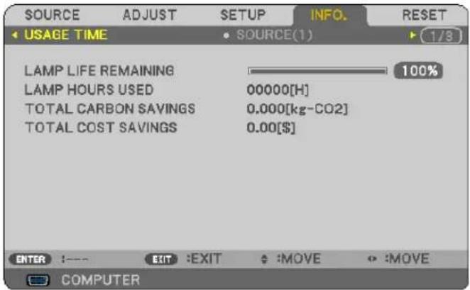 NEC V300W - ⑦ Menu Descriptions &amp; Functions [INFO.] - 1