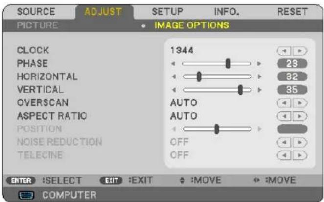 NEC V300W - [IMAGE OPTIONS] - 1