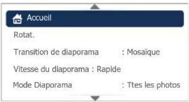 SAMSUNG SP-H03 - Menu Paramètres d'affichage du diaporama - 1